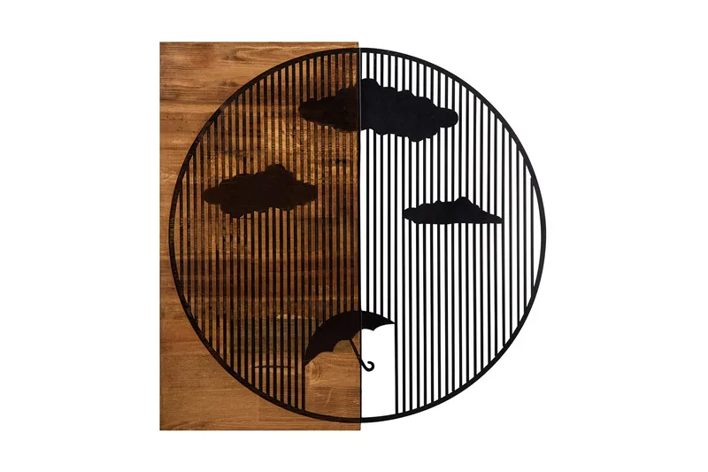 Rains Veggdekor, Svart/Valnøtt