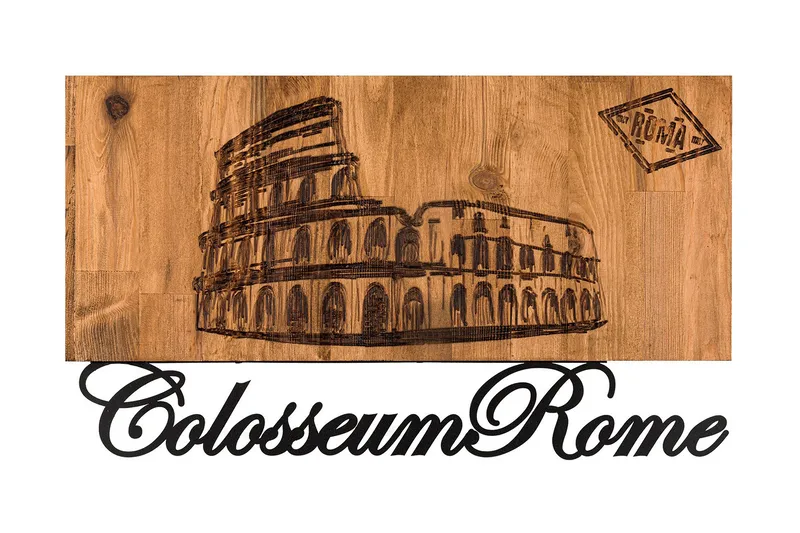 Rome Veggdekor, Svart/Valnøtt