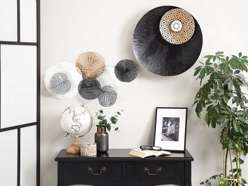 Rubidium Veggdekorasjon Med Skjell 49 cm, Svart