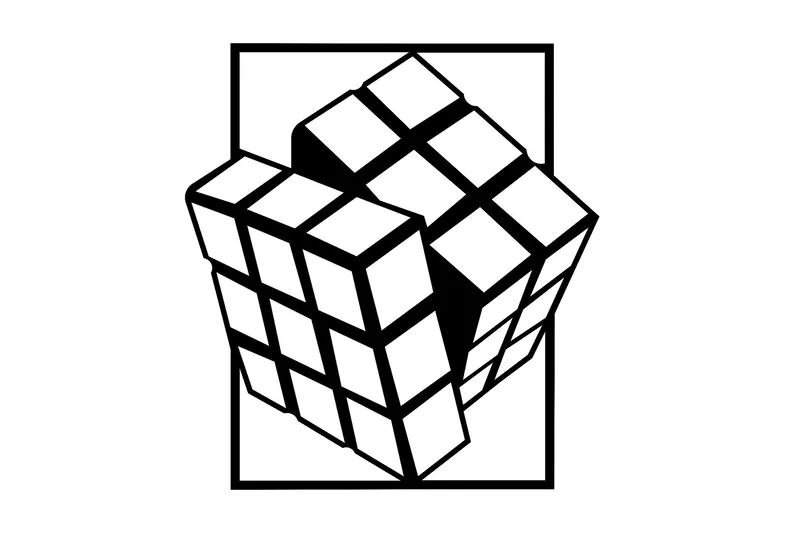 Rubik's Cube Veggdekor, Svart