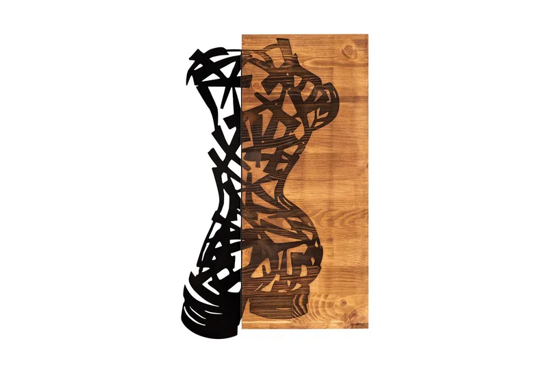 Shattered Veggdekor, Svart/Valnøtt