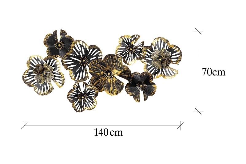 Shouguang Veggdekor - Svart/Gull - Innredning - Veggdekorasjon - Skilt - Metallskilt