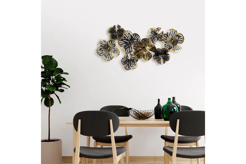 Shouguang Veggdekor - Svart/Gull - Innredning - Veggdekorasjon - Skilt - Metallskilt