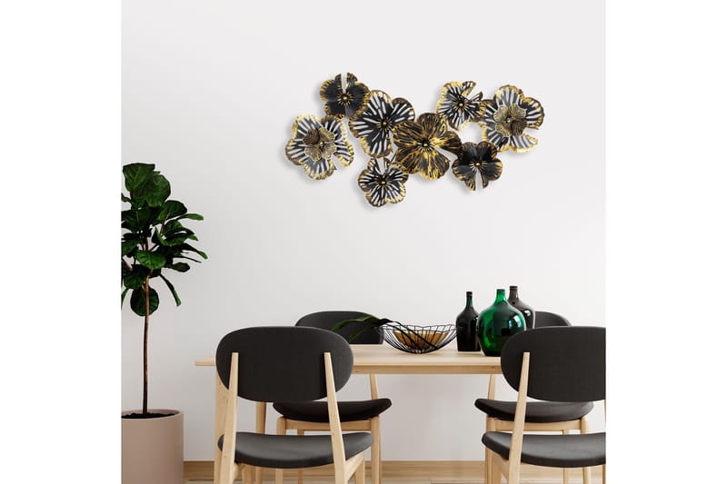 Shouguang Veggdekor - Svart/Gull - Innredning - Veggdekorasjon - Skilt - Metallskilt