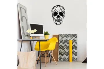 Skull Veggdekor - Svart - Innredning - Veggdekorasjon - Skilt - Metallskilt