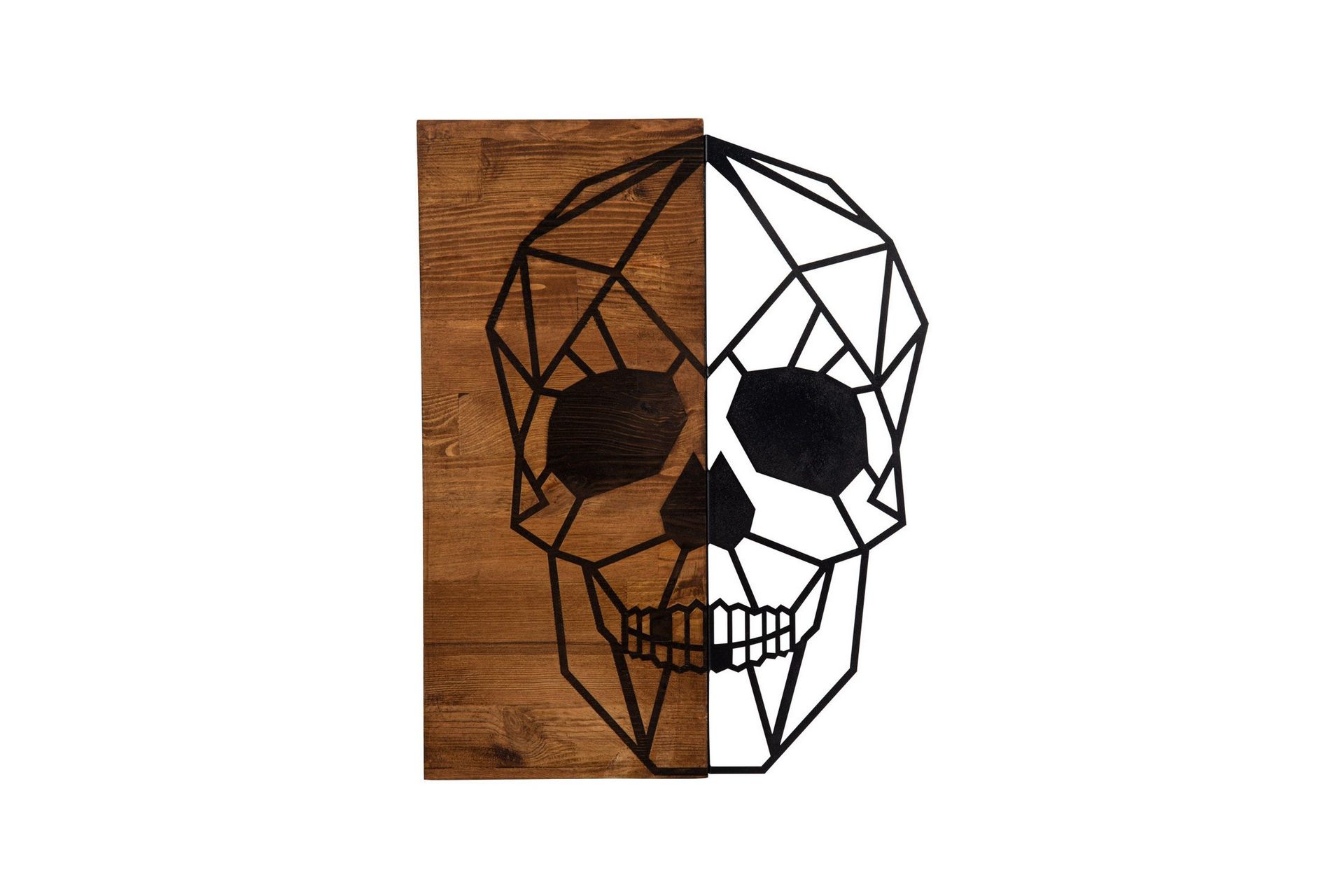 Skull Veggdekor - Svart/Valnøtt