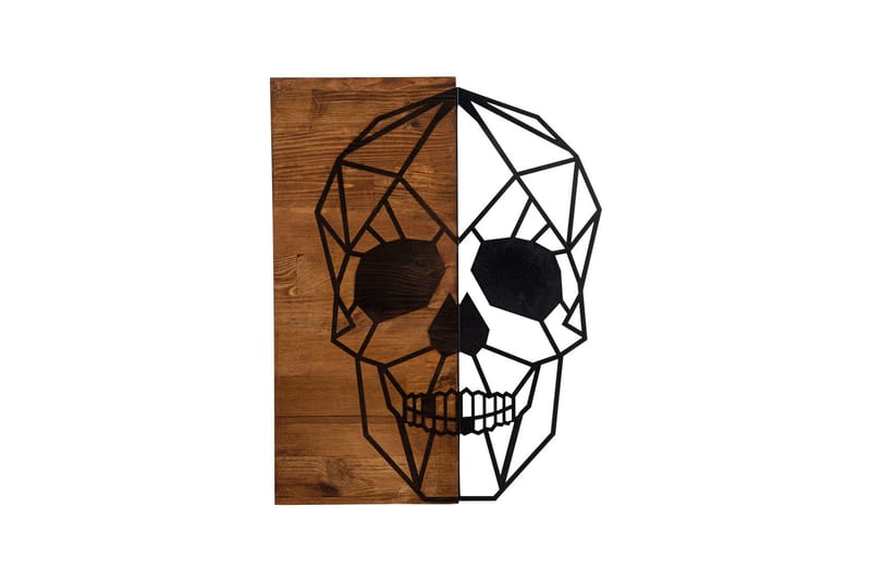 Skull Veggdekor, Svart/Valnøtt