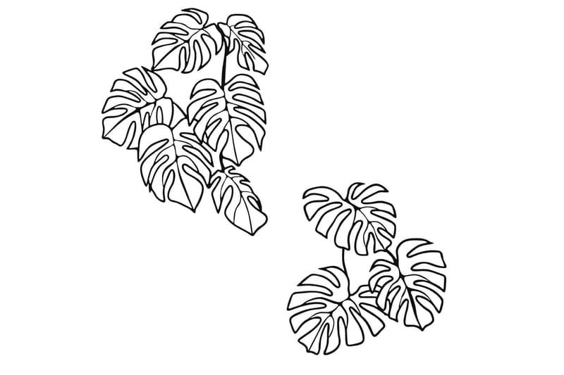 Spirit Leaf Veggdekor, Svart