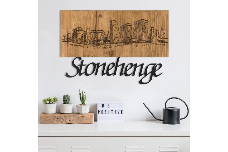 Stonehenge Veggdekor - Svart/Valnøtt - Innredning - Veggdekorasjon - Skilt - Metallskilt