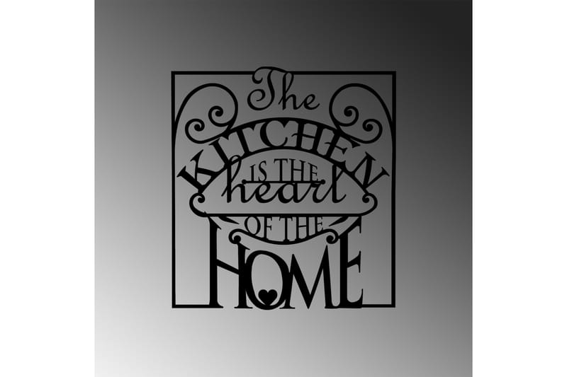 The Kitchen Is The Heart Of The Home Veggdekor - Svart - Innredning - Veggdekorasjon - Skilt - Metallskilt