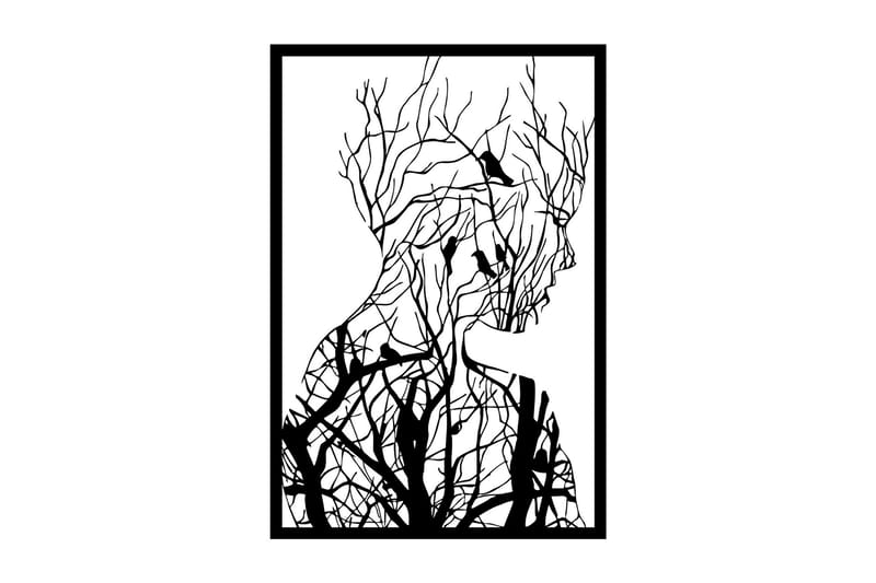 Tree branches Veggdekor, Svart