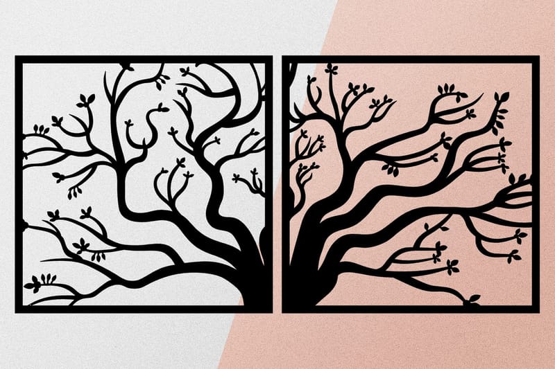 Tree Metal Decor Veggdekor - Svart - Innredning - Veggdekorasjon - Skilt - Metallskilt