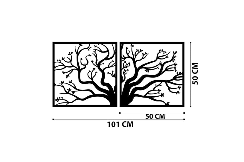 Tree Metal Decor Veggdekor - Svart - Innredning - Veggdekorasjon - Skilt - Metallskilt