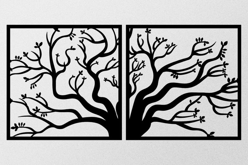 Tree Metal Decor Veggdekor - Svart - Innredning - Veggdekorasjon - Skilt - Metallskilt