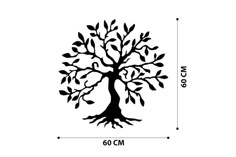 Tree Metal Veggdekor - Svart - Metallskilt