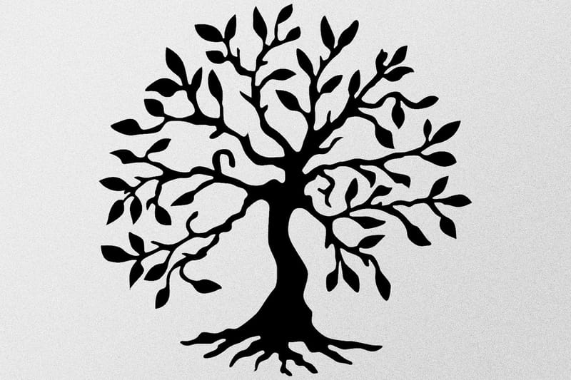 Tree Metal Veggdekor - Svart - Metallskilt