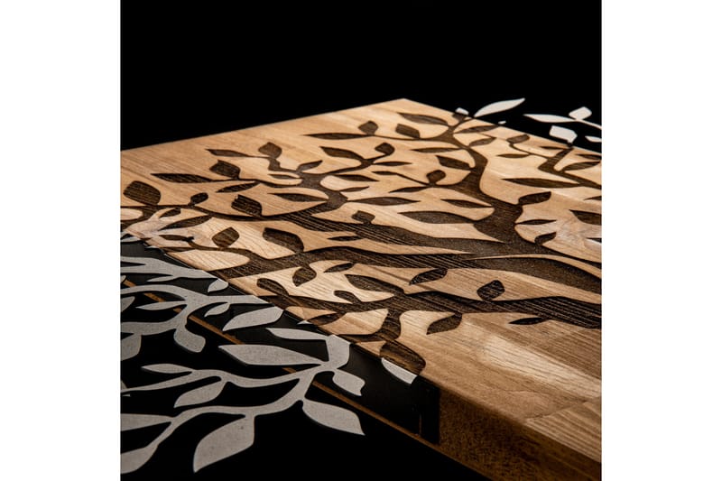 Tree Wooden Wall Accessory Veggdekor - Svart/Valnøtt - Innredning - Veggdekorasjon - Skilt - Metallskilt