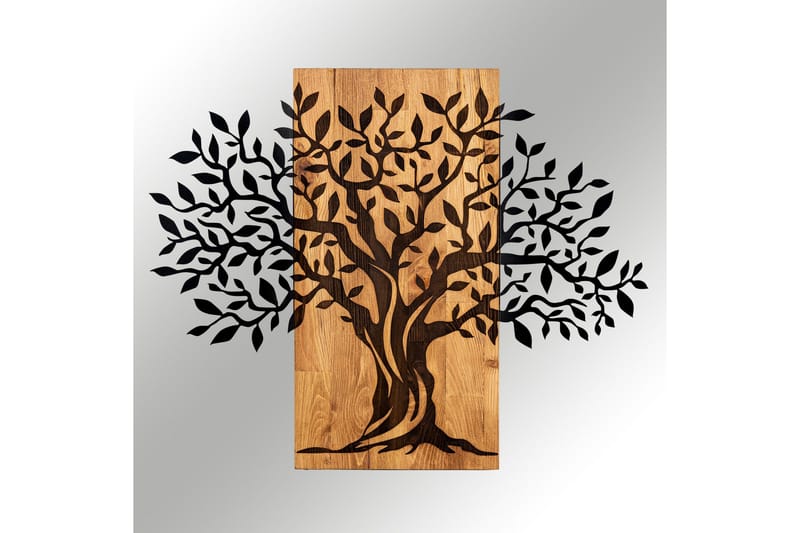 Tree Wooden Wall Accessory Veggdekor - Svart/Valnøtt - Innredning - Veggdekorasjon - Skilt - Metallskilt