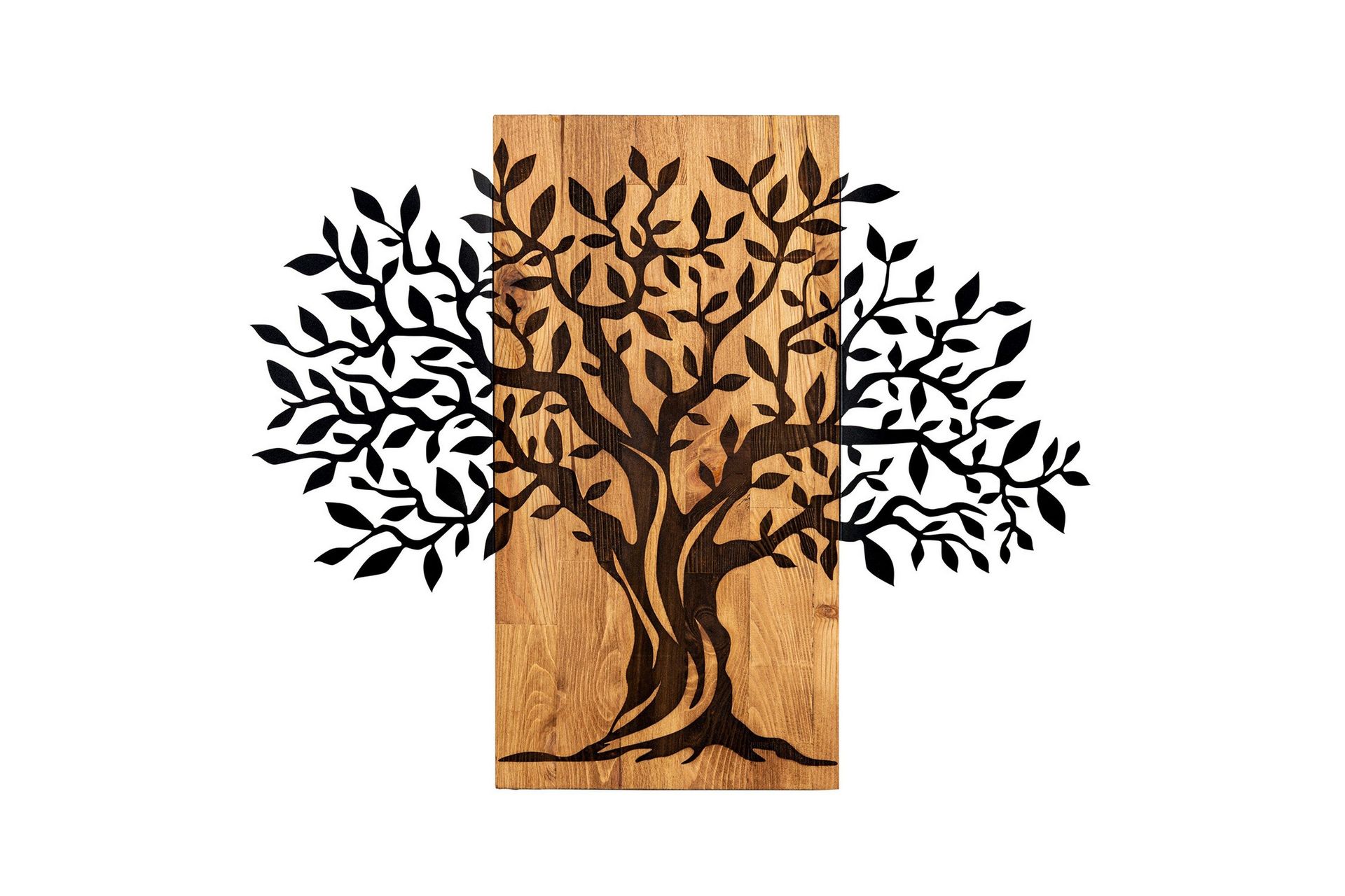 Tree Wooden Wall Accessory Veggdekor - Svart/Valnøtt