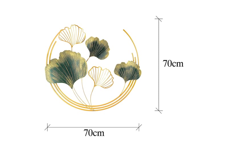 Weifang Veggdekor - Grønn/Gull - Innredning - Veggdekorasjon - Skilt - Metallskilt