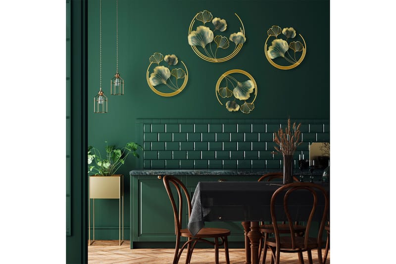 Weifang Veggdekor - Grønn/Gull - Innredning - Veggdekorasjon - Skilt - Metallskilt