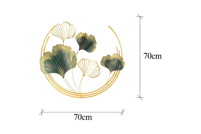 Weifang Veggdekor - Grønn/Gull - Metallskilt