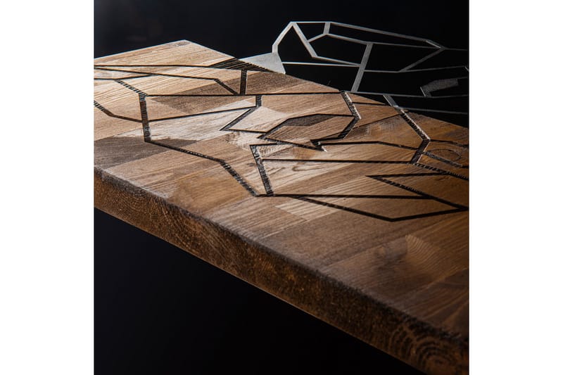 Wolf 1 Veggdekor - Svart/Valnøtt - Innredning - Veggdekorasjon - Skilt - Metallskilt