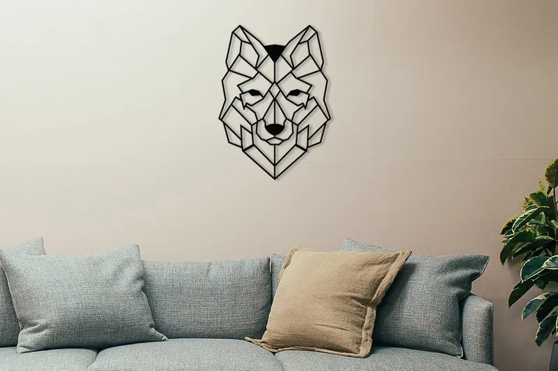 Wolf 2 Veggdekor, Svart
