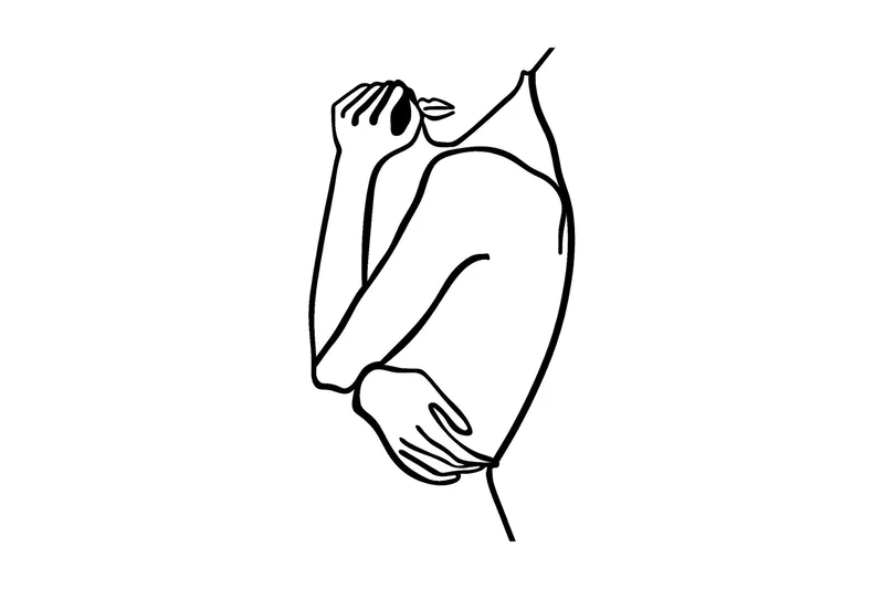 Woman 2 Veggdekor, Svart