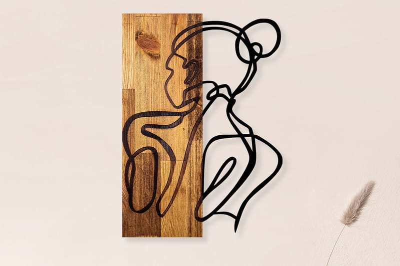 Woman Body Veggdekor, Svart/Lys Valnøtt