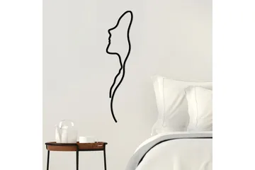 Woman Face Profile Veggdekor - Svart - Innredning - Veggdekorasjon - Skilt - Metallskilt