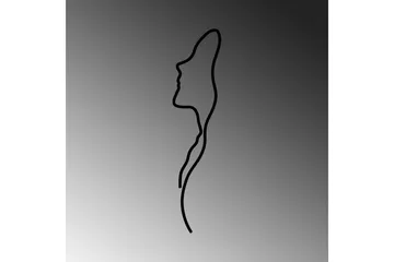 Woman Face Profile Veggdekor - Svart - Innredning - Veggdekorasjon - Skilt - Metallskilt