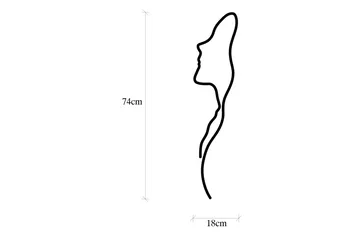 Woman Face Profile Veggdekor - Svart - Innredning - Veggdekorasjon - Skilt - Metallskilt