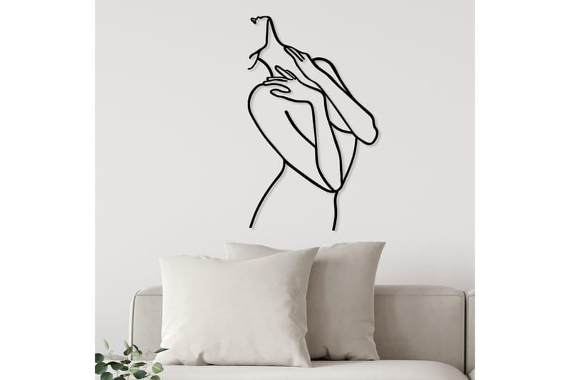 Woman Lines Veggdekor - Svart - Innredning - Veggdekorasjon - Skilt - Metallskilt