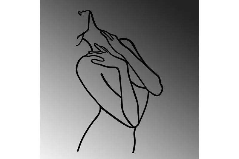 Woman Lines Veggdekor - Svart - Innredning - Veggdekorasjon - Skilt - Metallskilt