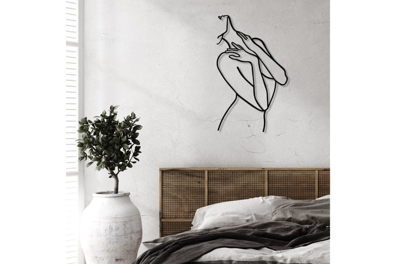 Woman Lines Veggdekor - Svart - Innredning - Veggdekorasjon - Skilt - Metallskilt