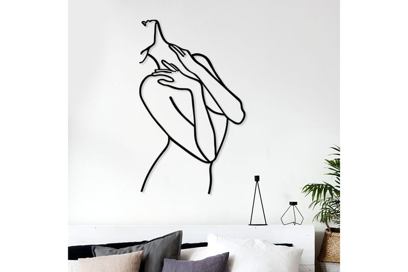 Woman Lines Veggdekor - Svart - Innredning - Veggdekorasjon - Skilt - Metallskilt