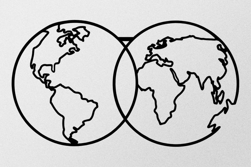 World Map Metal Decor 10 Veggdekor - Svart - Innredning - Veggdekorasjon - Skilt - Metallskilt