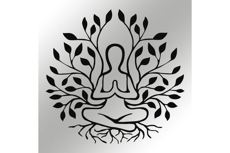 Yoga Veggdekor - Svart - Metallskilt