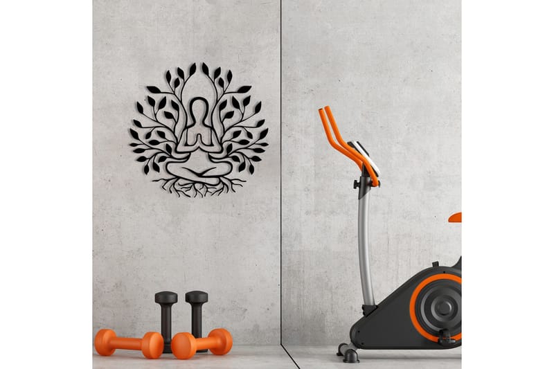 Yoga Veggdekor - Svart - Innredning - Veggdekorasjon - Skilt - Metallskilt