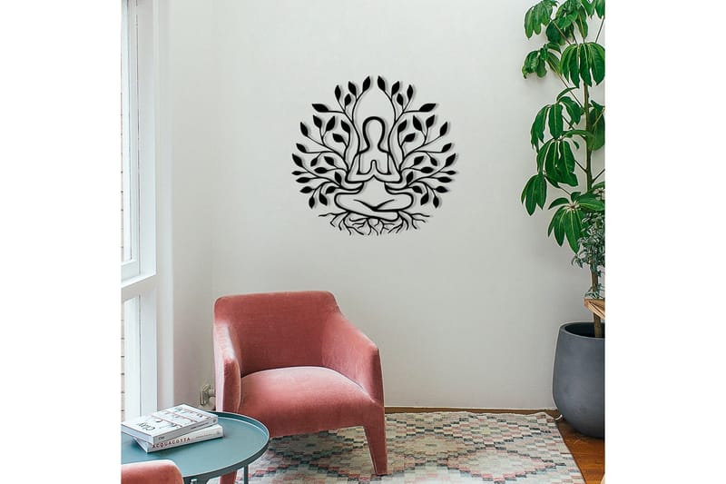 Yoga Veggdekor - Svart - Innredning - Veggdekorasjon - Skilt - Metallskilt
