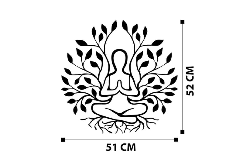 Yoga Veggdekor - Svart - Innredning - Veggdekorasjon - Skilt - Metallskilt