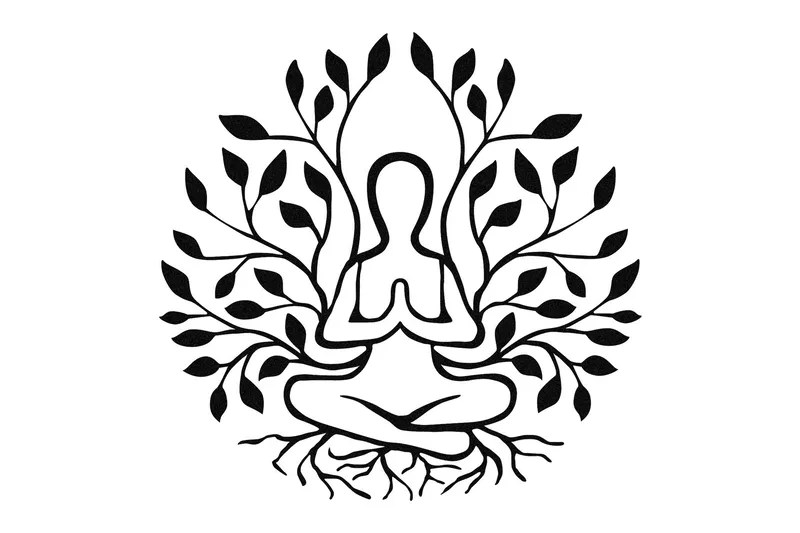 Yoga Veggdekor, Svart