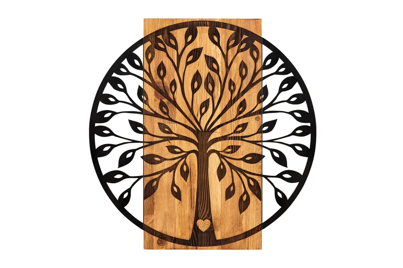 Zehre Veggdekor, Svart/Valnøtt