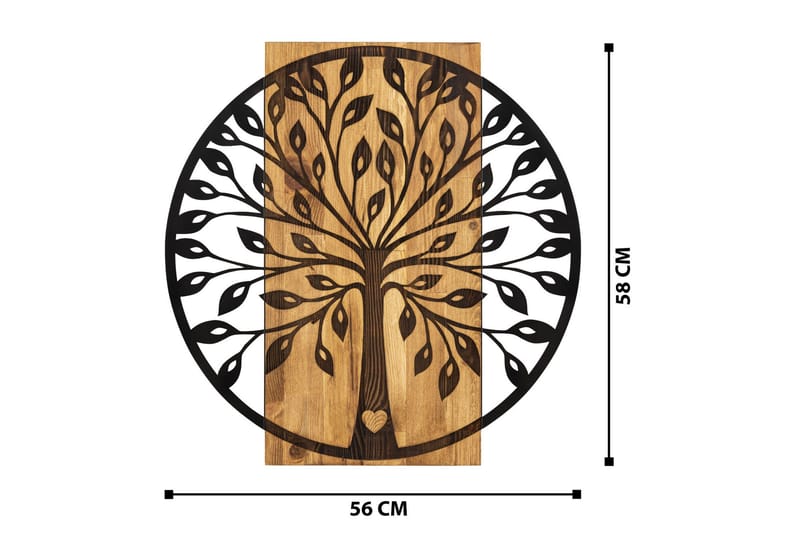 Zehre Veggdekor - Svart/Valnøtt - Innredning - Veggdekorasjon - Skilt - Metallskilt