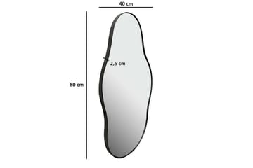 Speil Wohnling Asymmetrisk metallramme oval 80 cm - Innredning - Speil - Veggspeil