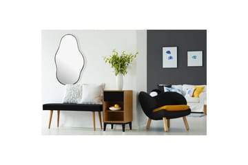 Speil Wohnling Asymmetrisk metallramme oval 80 cm - Innredning - Speil - Veggspeil