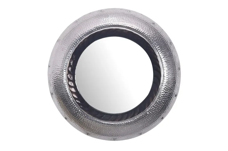 Speil Wohnling Moderne bølgemetallramme rund 74 cm, undefined