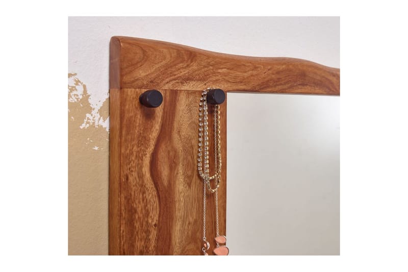 Speil Wohnling Trekanter i massiv treramme med kroker Landlig stil - Innredning - Speil - Veggspeil