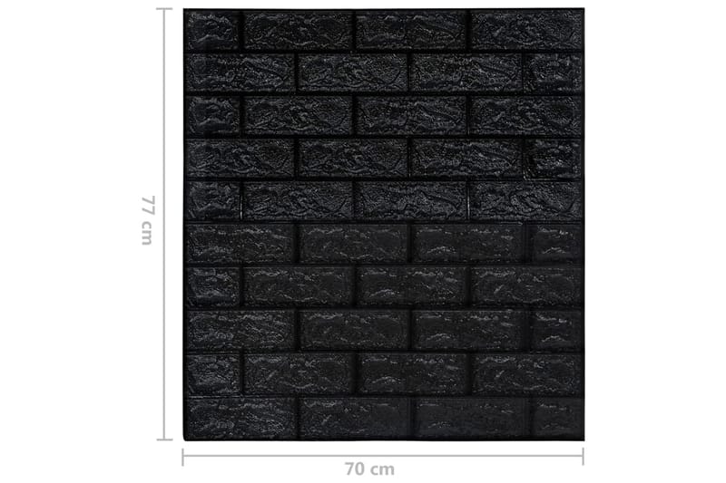 3D-tapet murstein selvklebende 40 stk svart - Svart - Fototapeter